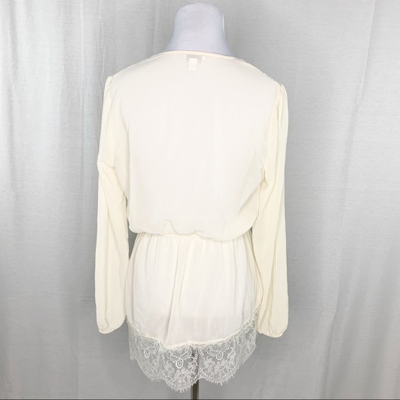 Charming Charlie cream tunic top lace details - Picture 8 of 14